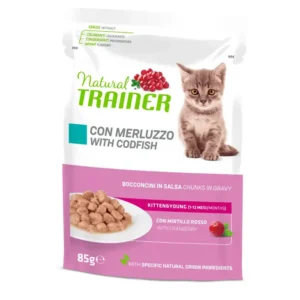 Natural Trainer - Kitten & Young Bocconcini in Salsa con Merluzzo - 85 g