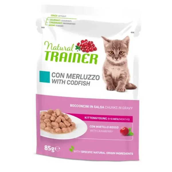 Natural Trainer - Kitten & Young Bocconcini in Salsa con Merluzzo - 85 g
