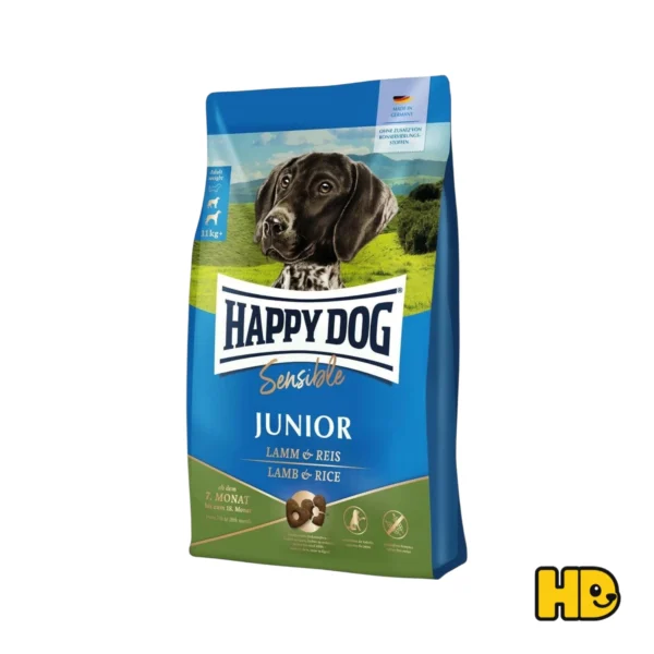 Happy Dog Sensible Junior Agnello Riso 10 kg – crocchette senza glutine per cani giovani dal 7° mese